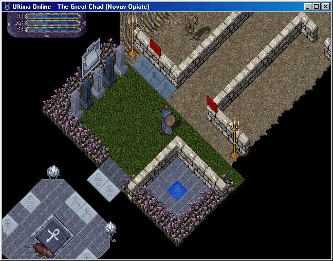 The Great Chad standing inside the custom Novus Newbie Area in the Ultima Online client