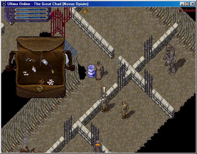 A harder section of the Novus Newbie Area shown in the period Ultima Online client